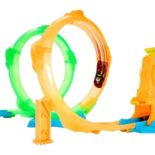 Mattel Hot Wheels Neon Speeders dupla hurok versenypálya