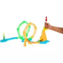 Mattel Hot Wheels Neon Speeders dupla hurok versenypálya