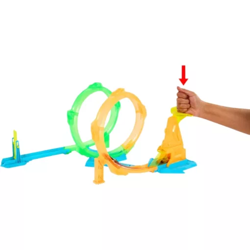 Mattel Hot Wheels Neon Speeders dupla hurok versenypálya