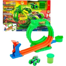 Mattel Hot Wheels Monster Trucks Mutant Chaos hurok kihívás ugratópálya slime-mal