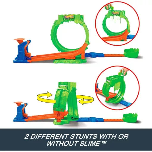 Mattel Hot Wheels Monster Trucks Mutant Chaos hurok kihívás ugratópálya slime-mal