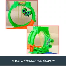 Mattel Hot Wheels Monster Trucks Mutant Chaos hurok kihívás ugratópálya slime-mal