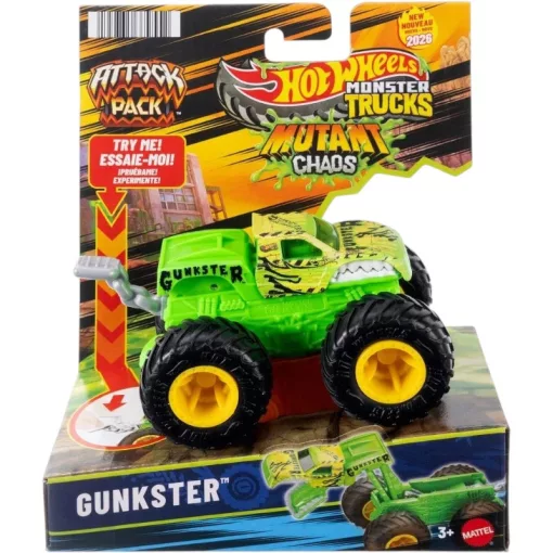 Mattel Hot Wheels Monster Trucks Attack Pack Gunkster kisautó