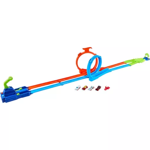  Mattel Hot Wheels dupla hurok versenypálya készlet kisautókkal