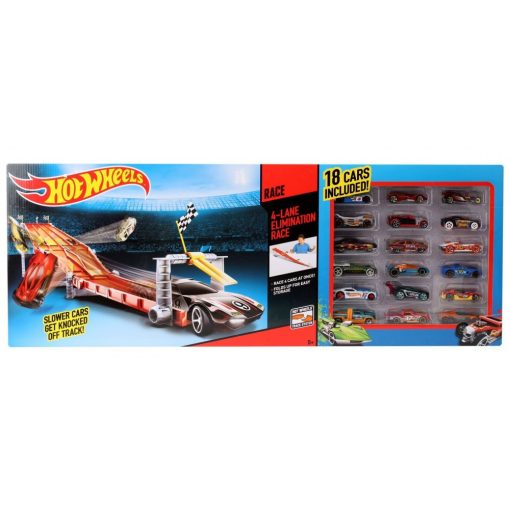 Mattel Hot Wheels Y7821 4 utas versenypálya 18db kisautóval