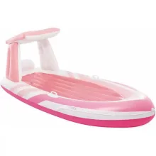 Intex felfújható csónak alakú strandmatrac napellenzővel 257 x 135 cm