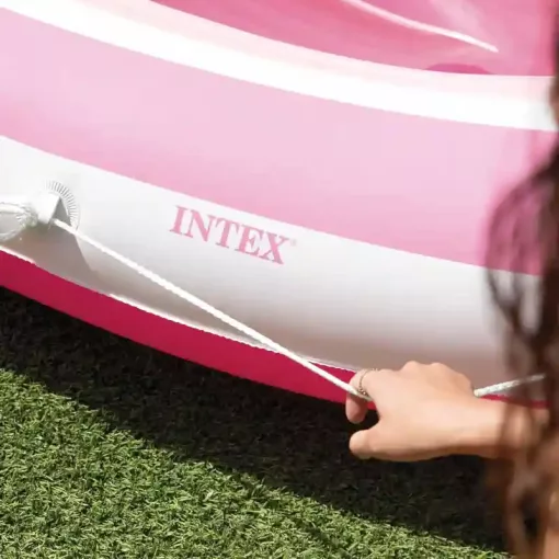 Intex felfújható csónak alakú strandmatrac napellenzővel 257 x 135 cm