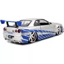 Jada Toys - Halálos iramban: Brian's Nissan Skyline GT-R (R34) fém játékautó 19cm