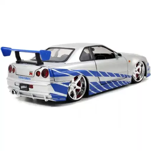 Jada Toys - Halálos iramban: Brian's Nissan Skyline GT-R (R34) fém játékautó 19cm