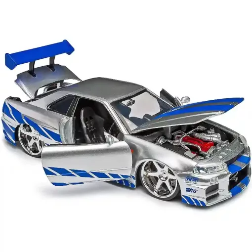 Jada Toys - Halálos iramban: Brian's Nissan Skyline GT-R (R34) fém játékautó 19cm