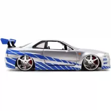 Jada Toys - Halálos iramban: Brian's Nissan Skyline GT-R (R34) fém játékautó 19cm