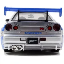 Jada Toys - Halálos iramban: Brian's Nissan Skyline GT-R (R34) fém játékautó 19cm