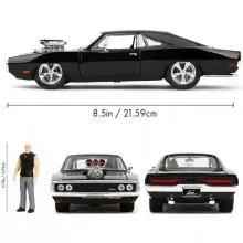 Jada Toys - Halálos iramban: Dom & Dodge Charger R/T fém játékautó 22cm figurával