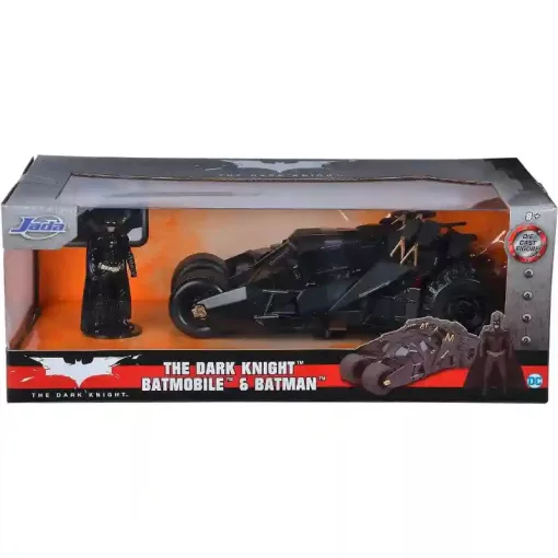 Jada Toys - A sötét lovag Batmobile fém játékautó 19cm Batman figurával