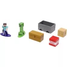 Jada Toys - Minecraft Nano Scene Overworld játékszett fém figurákkal