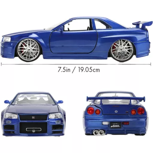 Jada Toys - Halálos iramban: Brian's Nissan Skyline GT-R (R34) fém játékautó 19cm