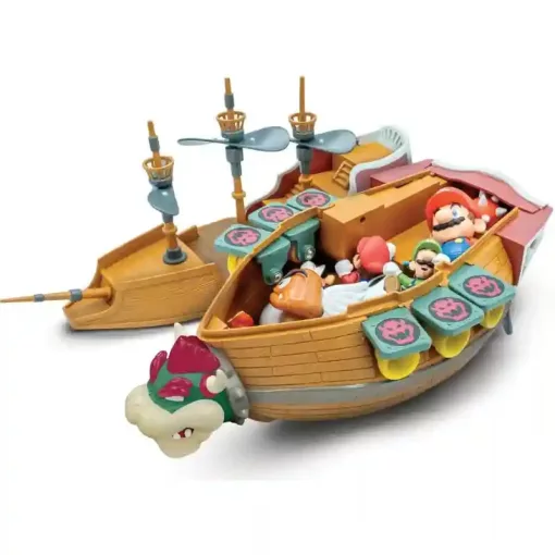 Super Mario - Bowser interaktív léghajója játékszett Mario figurával