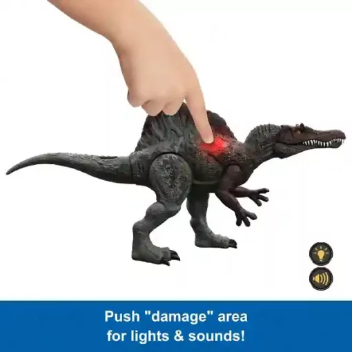 Mattel Jurassic World Spinosaurus dino figura fénnyel és hanggal 55cm