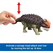 Mattel Jurassic World: Újjászületés Ankylosaurus dino figura hanggal 25cm, Rebirth