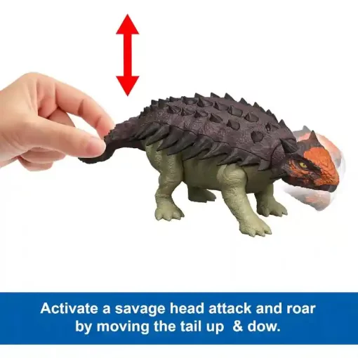 Mattel Jurassic World: Újjászületés Ankylosaurus dino figura hanggal 25cm, Rebirth