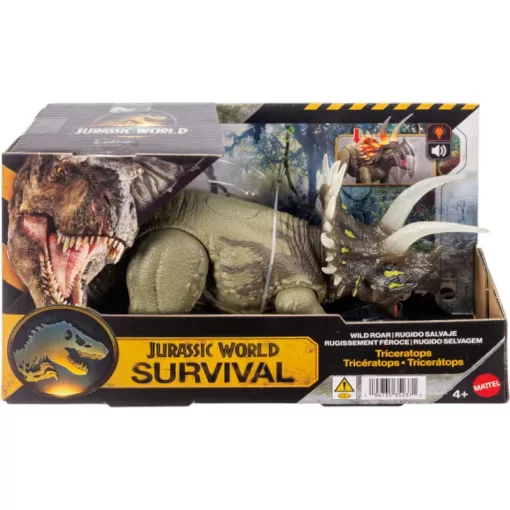 Mattel Jurassic World Triceratops interaktív dinó figura 31cm, Survival