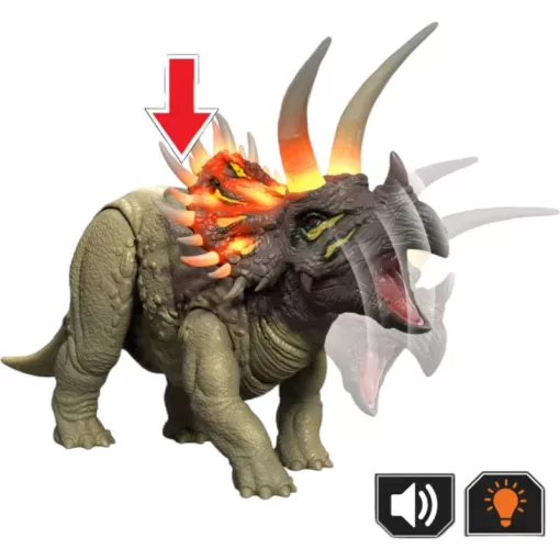 Mattel Jurassic World Triceratops interaktív dinó figura 31cm, Survival