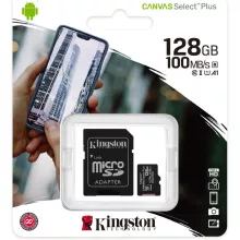 KINGSTON Canvas Select Plus MicroSDXC 128GB UHS-I U1 (Class 10) memóriakártya + adapter