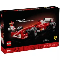   Lego Icons 11375 Ferrari F2004 Formula 1 versenyautó és Michael Schumacher