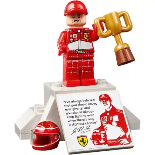 Lego Icons 11375 Ferrari F2004 Formula 1 versenyautó és Michael Schumacher
