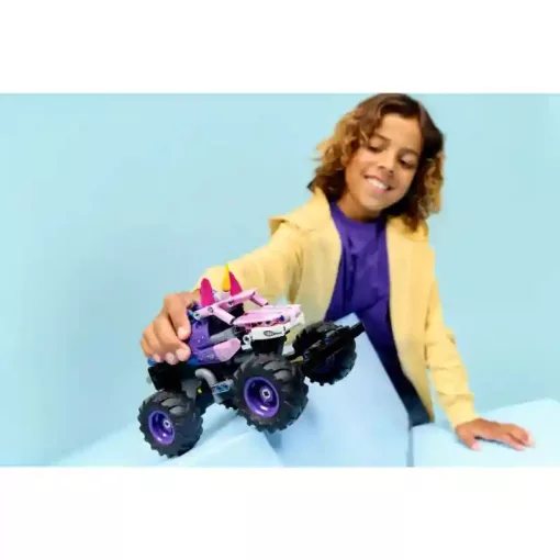 Lego Technic 42220 Hátrahúzós Monster Jam™ Sparkle Smash™ egyszarvú autó