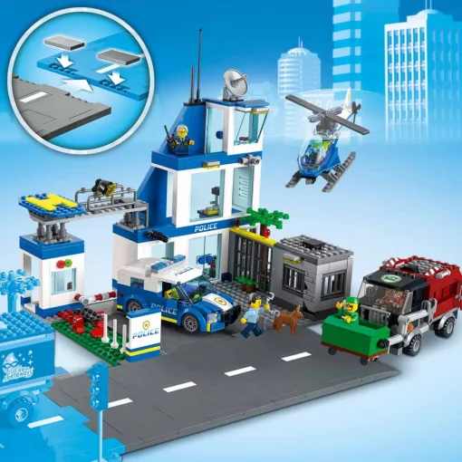 Lego City 60316 Rendőrkapitányság rendőrautóval és helikopterrel