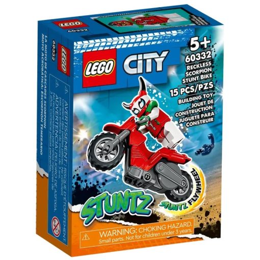 Lego City 60332 Vakmerő skorpió kaszkadőr lendkerekes motor
