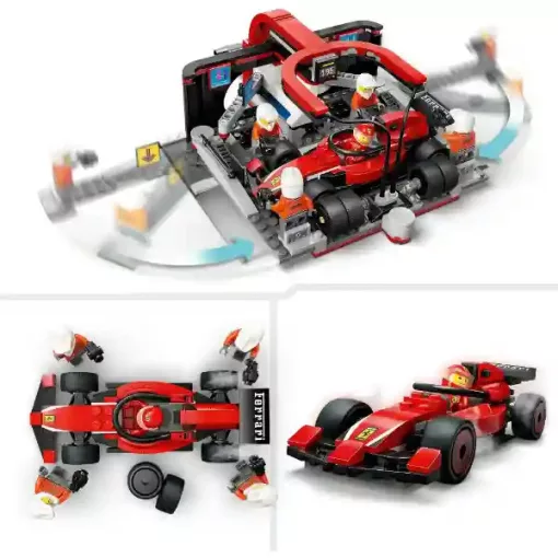 Lego City 60443 F1®-es boxutca és személyzet Ferrari versenyautóval