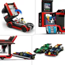 Lego City 60445 F1®-es kamion RB20 és AMR24 F1®-es versenyautókkal