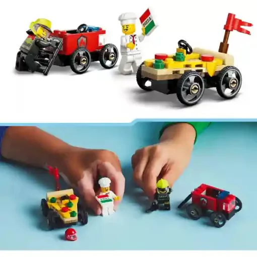 Lego City 60458 Pizzásautó vs. tűzoltóautó versenyautós csomag