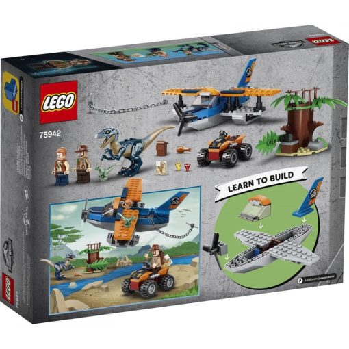 Lego Jurassic World 75942 Velociraptor: Kétfedelű repülőgépes mentőakció