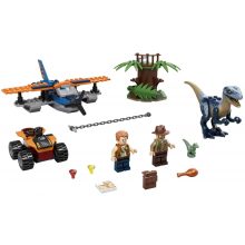 Lego Jurassic World 75942 Velociraptor: Kétfedelű repülőgépes mentőakció