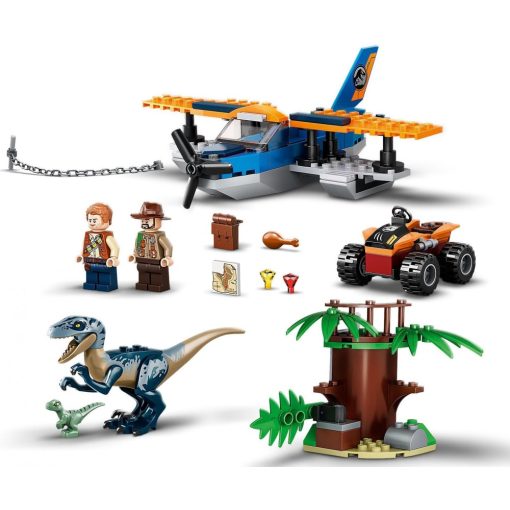 Lego Jurassic World 75942 Velociraptor: Kétfedelű repülőgépes mentőakció