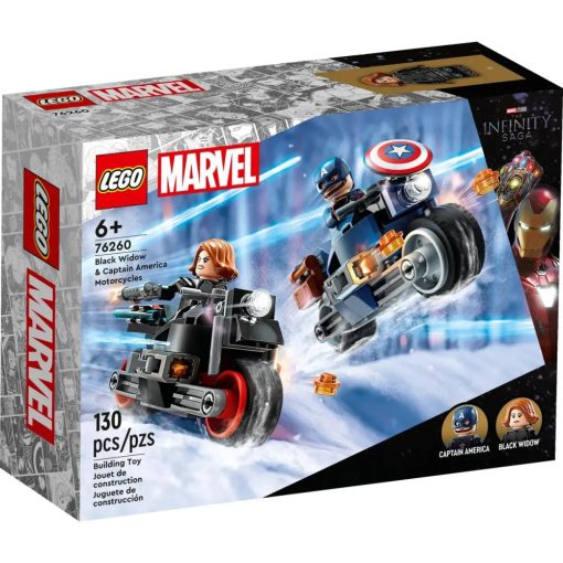 Lego Marvel 76260 Fekete Özvegy és Amerika Kapitány motorok