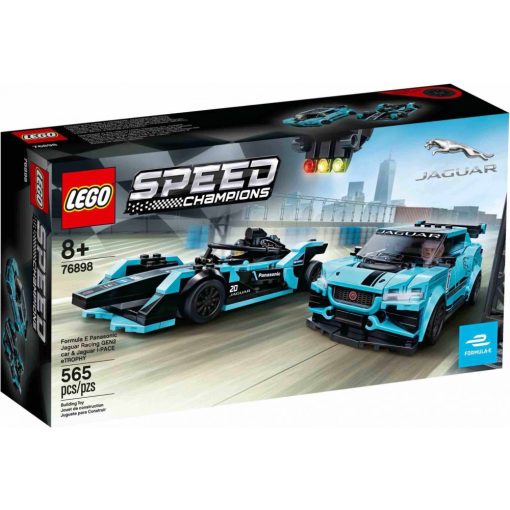 Lego Speed Champions 76898 Formula E Panasonic Jaguar Racing GEN2 car & Jaguar I-PACE eTROPHY versenyautók
