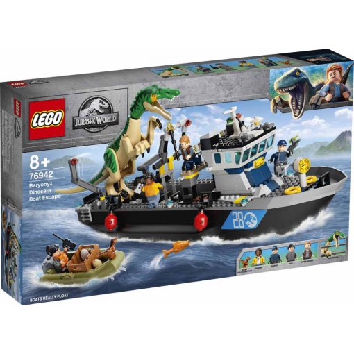 Lego Jurassic World 76942 Baryonyx dinoszaurusz szökés csónakon