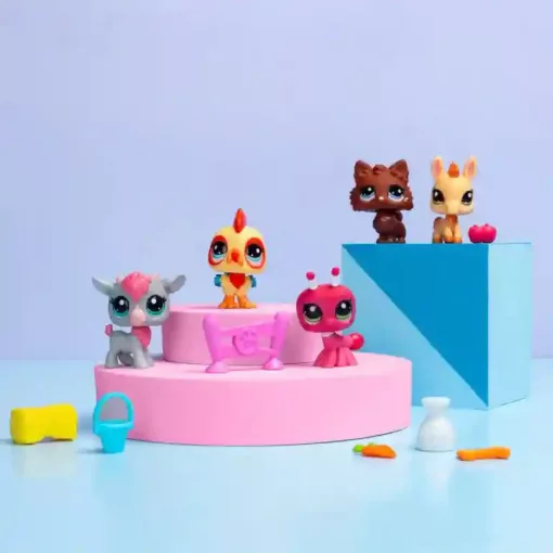 Littlest Pet Shop LPS - Farm gyűjtői készlet figurákkal (kutya, kakas, szamár, kecske, hangya)