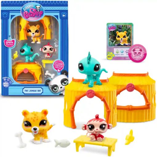 Littlest Pet Shop LPS - Dzusngel készlet figurákkal (leopárd, leguán, majom)