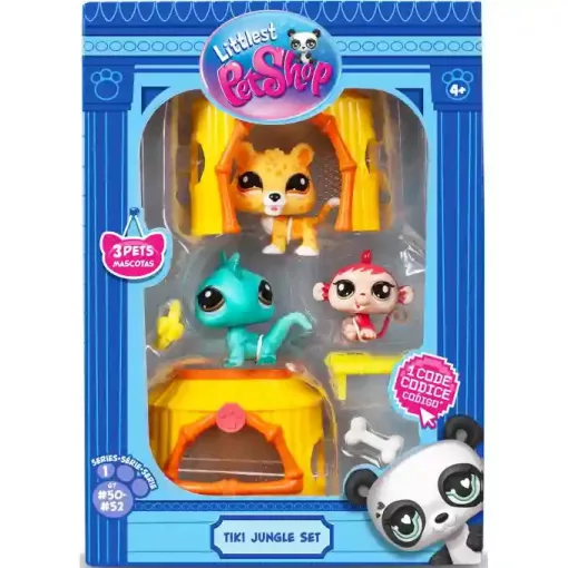 Littlest Pet Shop LPS - Dzusngel készlet figurákkal (leopárd, leguán, majom)
