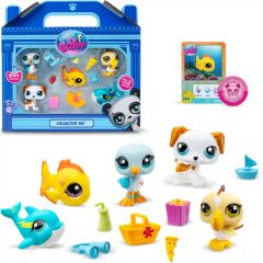   Littlest Pet Shop LPS - Strand gyűjtői készlet figurákkal (kutya, pelikán, hal, delfin, sirály)