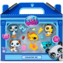 Littlest Pet Shop LPS - Strand gyűjtői készlet figurákkal (kutya, pelikán, hal, delfin, sirály)