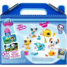 Littlest Pet Shop LPS - Strand gyűjtői készlet figurákkal (kutya, pelikán, hal, delfin, sirály)