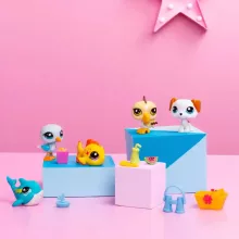 Littlest Pet Shop LPS - Strand gyűjtői készlet figurákkal (kutya, pelikán, hal, delfin, sirály)