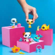 Littlest Pet Shop LPS - Strand gyűjtői készlet figurákkal (kutya, pelikán, hal, delfin, sirály)