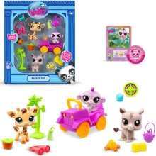 Littlest Pet Shop LPS - Szafari készlet figurákkal (orrszarvú, zsiráf, majom)